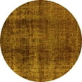 thumbnail image 1 of Ahgly Company Machine Washable Indoor Round Oriental Yellow Industrial Area Rugs, 3' Round, 1 of 4