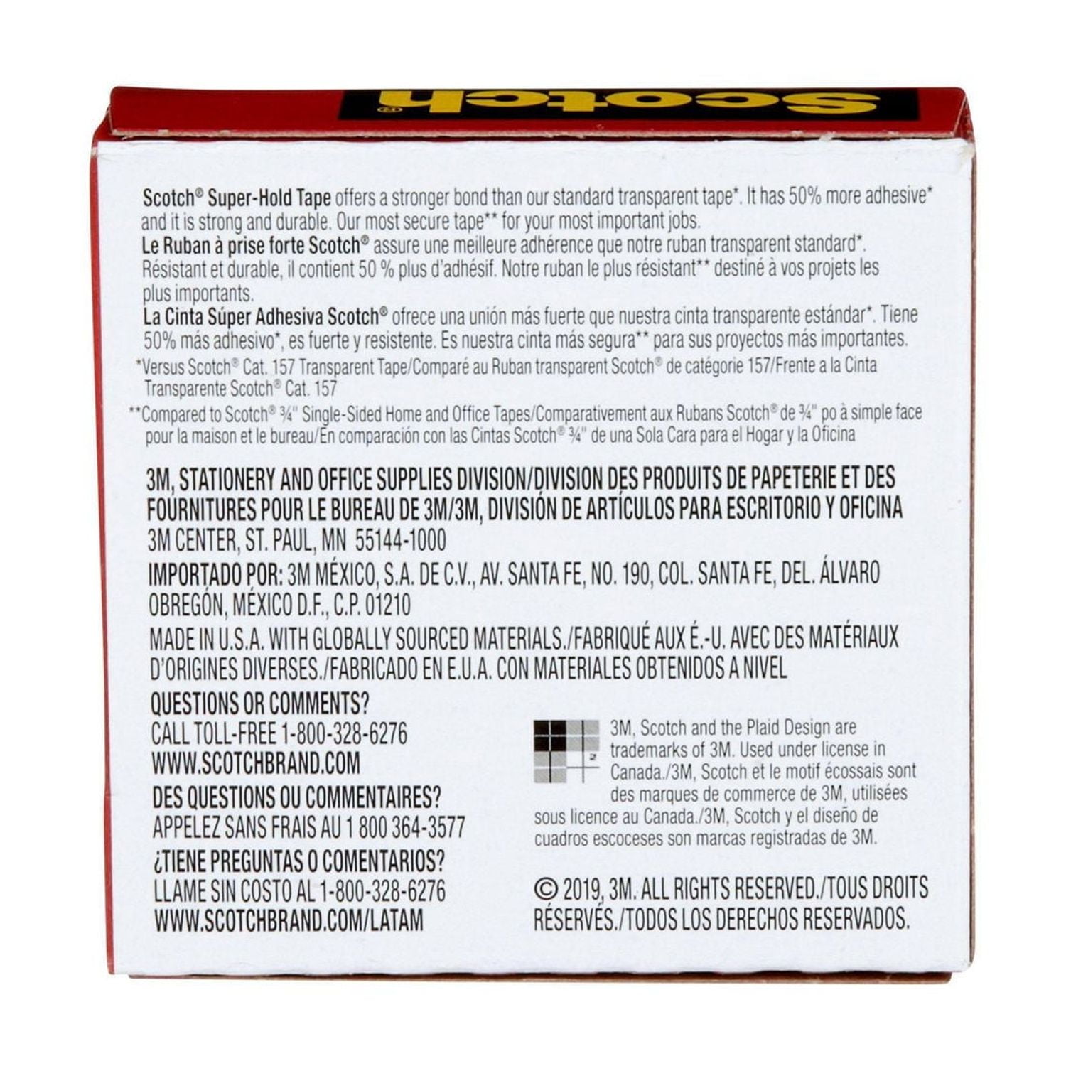 Scotch® Super-Hold Tape 700K3-ESF-RP4, 3/Pack, 3 Per Pack