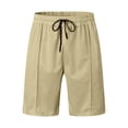 thumbnail image 5 of RUTAYY Men's Outfits Casual Solid Color 2 Piece Turndown Collar Zipper Short Sleeve Tops Drawstring Shorts Elegant Holiday Clothing Sets, 5 of 6