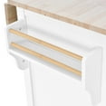 thumbnail image 6 of Xspracer Kitchen Cart with Rubber wood Drop-Leaf Countertop, Concealed sliding barn door adjustable height,Kitchen Island on 4 Wheels with Storage Cabinet and 2 Drawers,L52.2xW30.5xH36.6 inch, White, 6 of 17