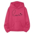 thumbnail image 2 of SGMVNU Girls Sweatshirt Hooded Oversized Trendy Long Sleeve Fashion Winter Cute Hoodies Sweater Preppy Teen Girl Fall Clothes, Size10-11 Years, ku1-Hot Pink, 2 of 6