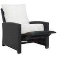thumbnail image 4 of Safavieh Landon Outdoor Coastal Aluminum Recliner Chair, Black/White, 4 of 12