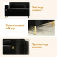 thumbnail image 6 of Mid-Century Modern Sofa Couch, 84" Loveseat Velvet Sofa, Large Sectional Couch with Gold Metal Legs for 3-4 Persons, Upholstered Deep Seat Couches for Living Room, Bedroom, Home, Office(Black), 6 of 8