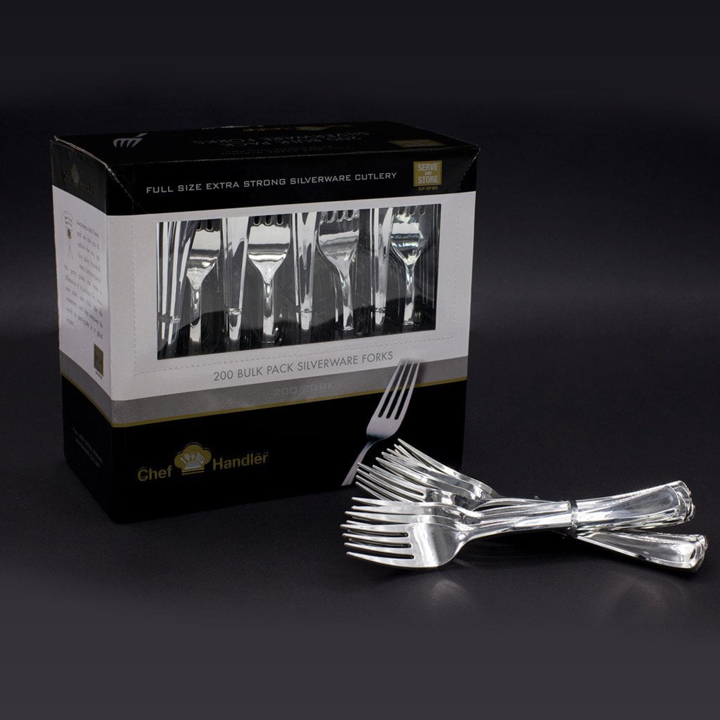 Heavy Duty Plastic Forks Silverware Cutlery 200ct