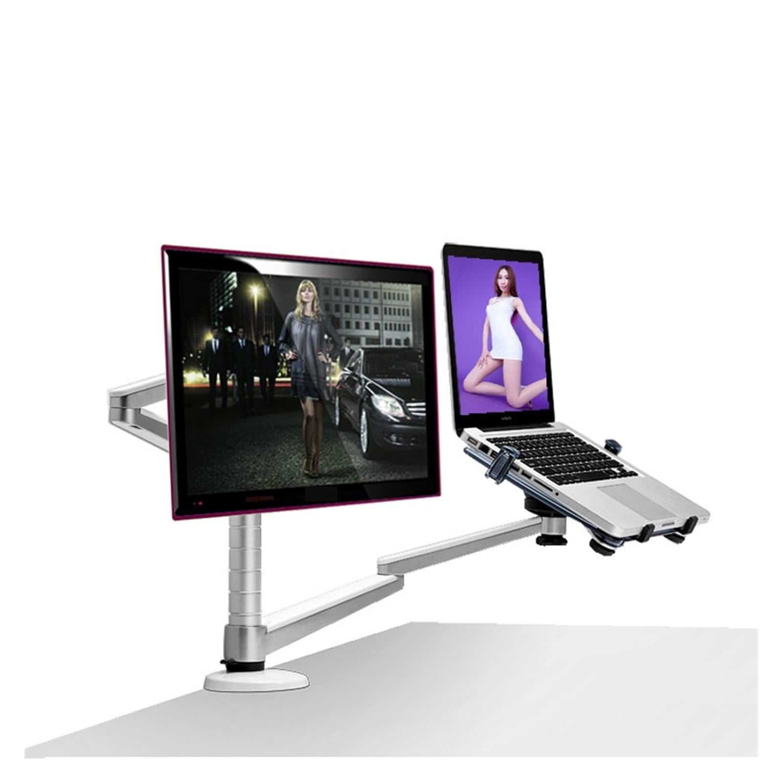 Aluminum Alloy Display Stand Laptop Monitor Stand Dual Arm Monitor Desktop Bracket ,Flexible and Strong Support