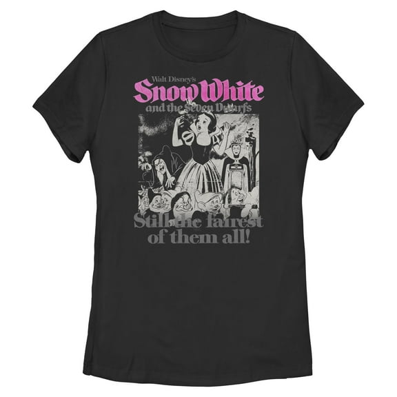 Womens Snow White and the Seven Dwarfs Black and White Still the Fairest of Them All T Shirt