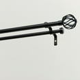 thumbnail image 2 of Exclusive Home Ogee Double Window Curtain Rod and Finial Set, Matte Black, Adjustable 36"-72", 2 of 7