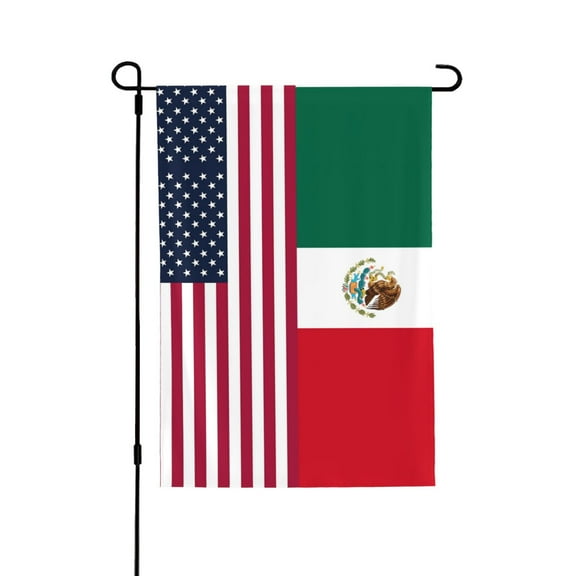 America Mexico Flag House Flag Double Side Garden Flag For Outside Room House Yard Indoor 28" X 40"