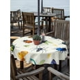 thumbnail image 2 of Outdoor Tablecloth with Umbrella Hole for Patio/Picnic/Party/Camping, Spring Butterfly Dragonfly Waterproof Table Cloth Round Cover Washable, Beige Botanical Floral Rustic (Dia 54"), 2 of 8