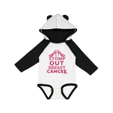 

Inktastic Stomp Out Breast Cancer with Pink Heels Gift Baby Boy or Baby Girl Long Sleeve Bodysuit