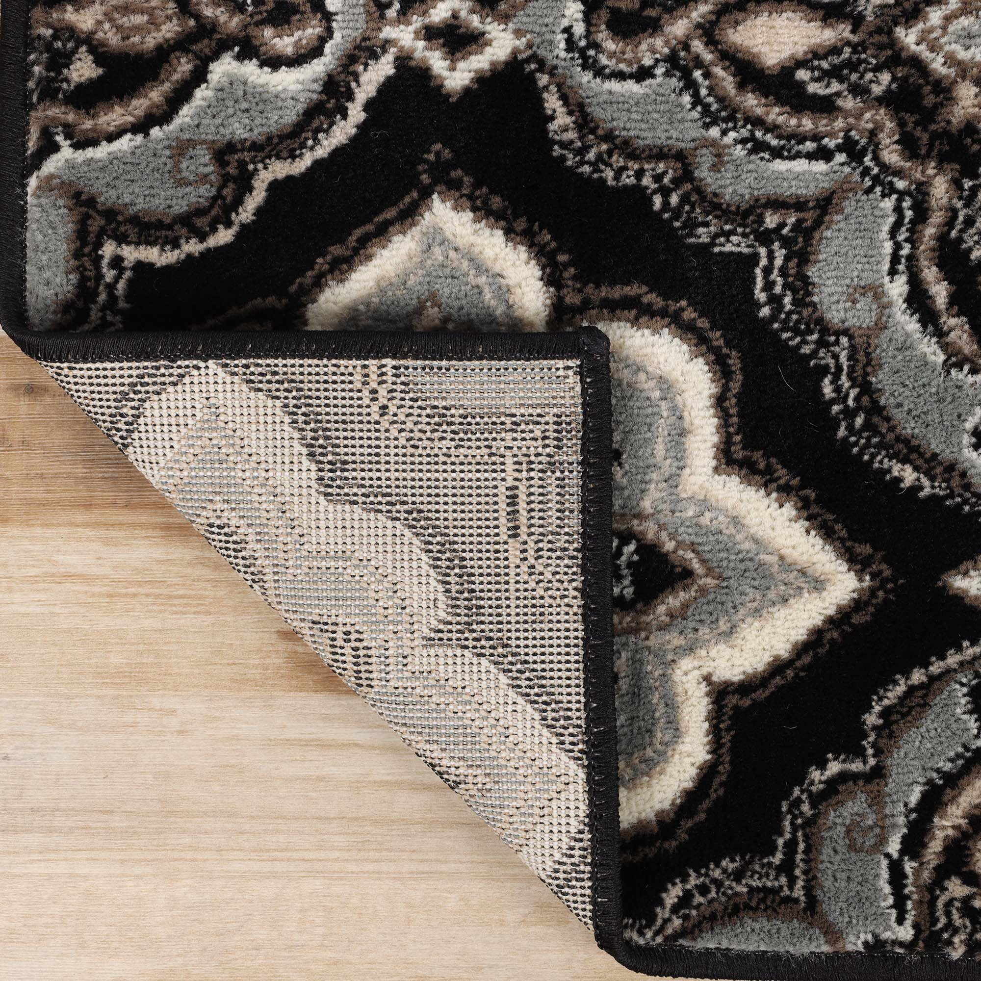Superior Crawford Modern Medallion Indoor Area Rug, 8' x 10', Black