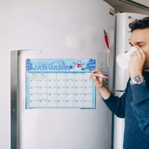 CaiYueKe Magnetic Refrigerator Calendar 2026-2027 18-Month Dry Erase Wall Calendar Planner with Holidays, Large Fridge Calendar for Home Office Kitchen Organization
