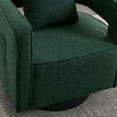 thumbnail image 5 of 29"W Boucle Upholstered Swivel Armchair Single Sofa Green/Metal Base, 5 of 5