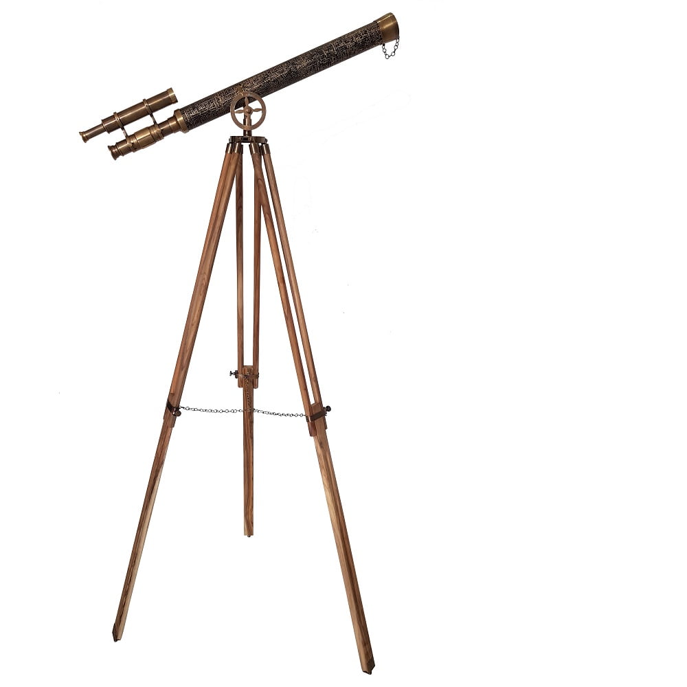 collectiblesBuy Harbor Master Telescope Nautical Leather Cover Scope Vintage Brass Telescope