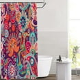thumbnail image 2 of Magenta Ethnic Paisley Decor Shower Curtain,Colorful Style Polyester Shower Curtain for Shower Stall Bathroom Waterproof with 6 Hooks 36x72 Inch, 2 of 6