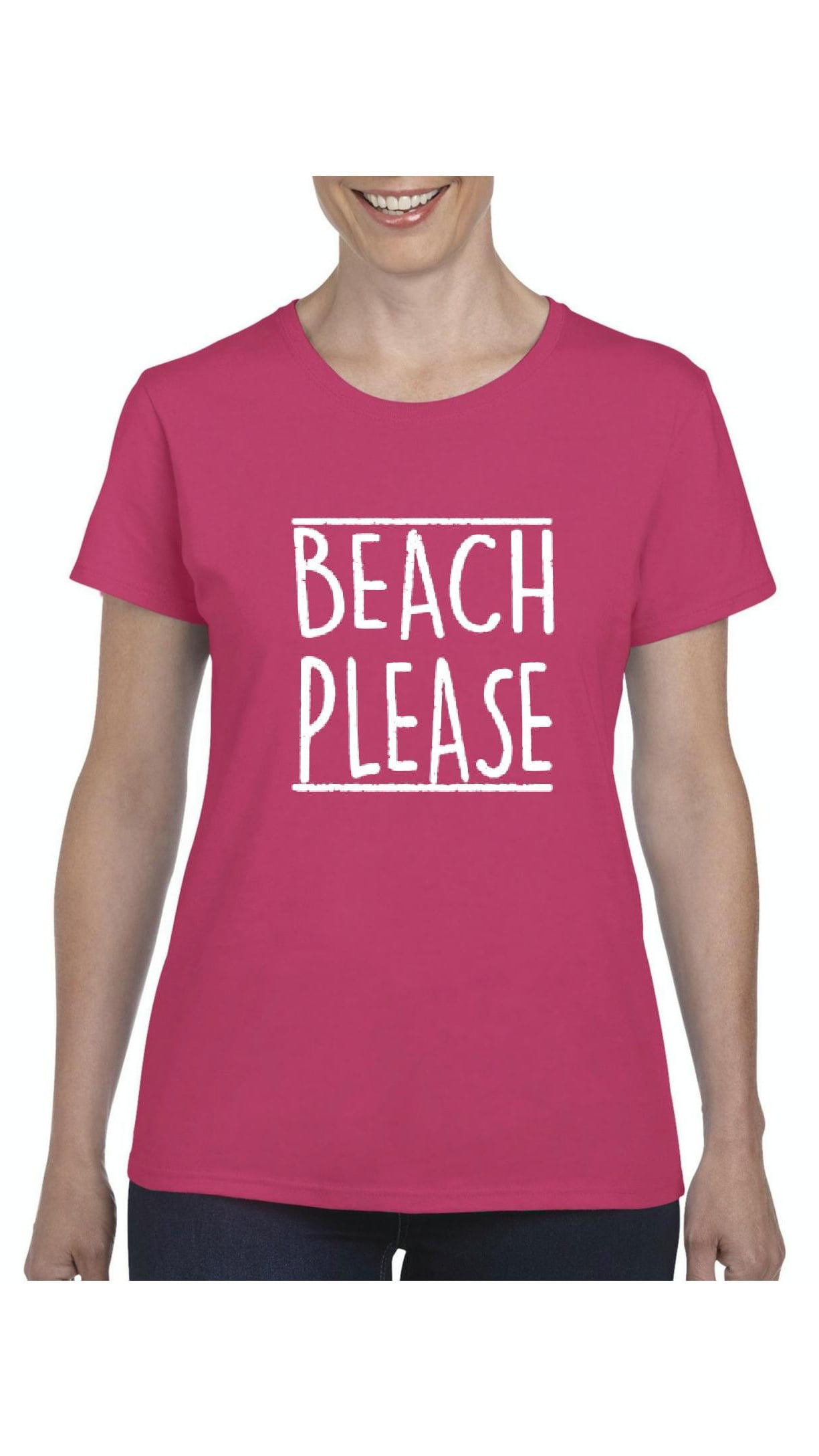 MmF - Women's T-Shirt Short Sleeve, up to Women Size 3XL - Beach Please ...