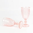 thumbnail image 4 of Efavormart 24-Pack Plastic Vintage Goblets – 10oz Transparent Blush Retro Embossed Wine Glasses, Elegant Water & Juice Cups - 7" Tall, 4 of 4