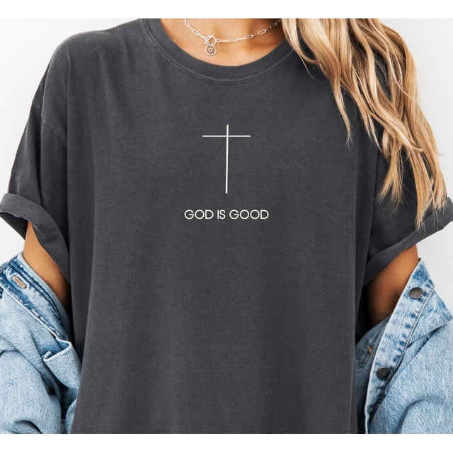 God Is Good Cross Comfort Colors® T-shirt, Christian Graphic Tee, Religious Apparel, Jesus - As Picture - S
