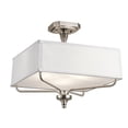 thumbnail image 1 of Kichler 43309CLP Arlo 100W 3 Light Semi Flush Ceiling Light, Classic Pewter, 1 of 1