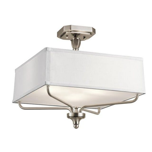 Kichler 43309CLP Arlo 100W 3 Light Semi Flush Ceiling Light, Classic Pewter