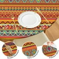 thumbnail image 4 of Waterproof Oxford Fabric Boho Round Tablecloth with Elastic Hem, Fits 45-52", Ideal for Patio, Garden, and RV Use, 4 of 7