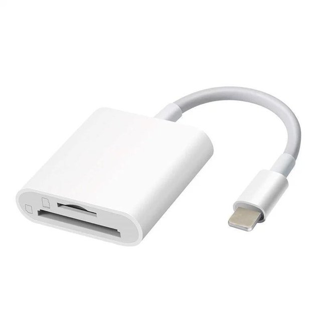 (Blanco) Lector de tarjetas SD/Micro SD para teléfono/Pad/cámara, ranuras duales para tarjetas SD y TF, lector de tarjetas de memoria portátil, no requiere aplicación, Plug and Play