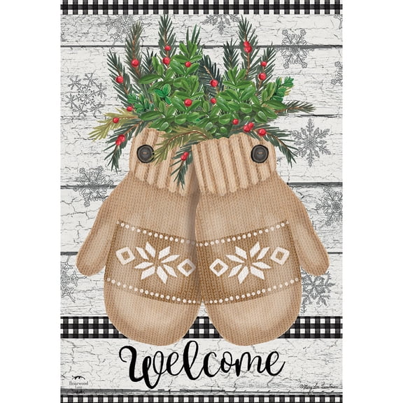 Briarwood Lane Garden Flag 12x18 For Outdoor Farmhouse Mittens Winter For Winter Garden Flag Flags For Outside