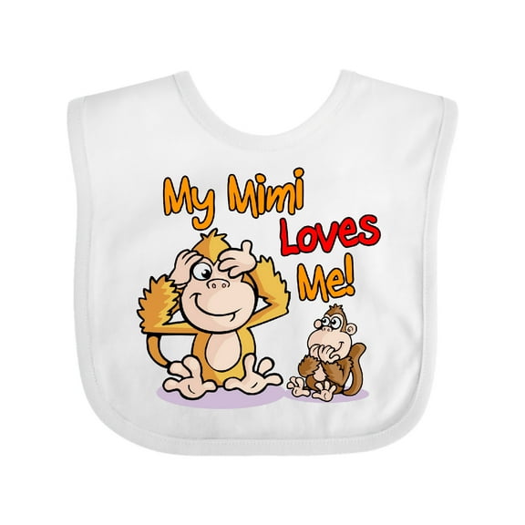 Inktastic My Mimi Loves Me Monkey Boys or Girls Baby Bib