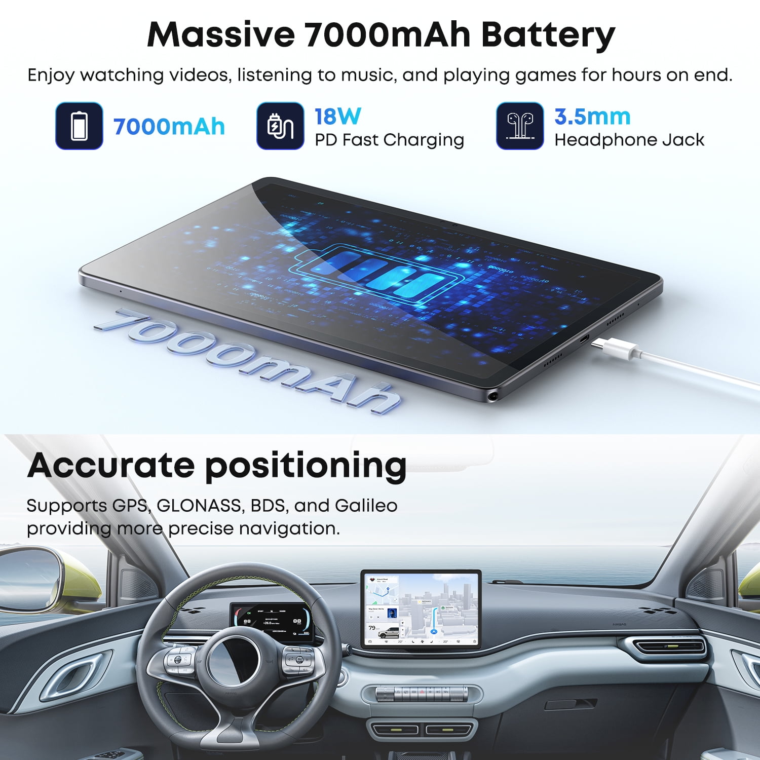CHUWI 10.95" HiPad 11 Tablet,128GB ROM 6GB RAM,Octa-Core Processor,Micro SIM,Android 14,Gaming Tablet PC,GPS,FM,Phablet Unlocked