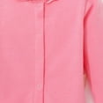 thumbnail image 5 of Ccpelsie Big/Little Girls' Cardigan with Button Long Sleeve Sweaters Cropped Uniforms Kids Knit Sweater Outerwear(Pink,3-4 Years), 5 of 7