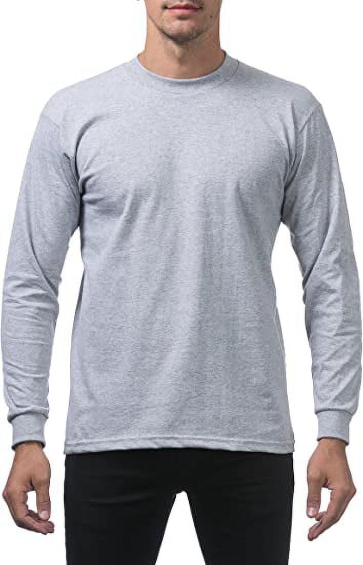 Pro Club Men's 3-Pack Heavyweight Cotton Long Sleeve Crew Neck T-Shirt