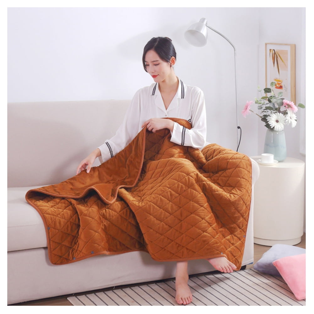 Portable Heating Blanket USB Charging Waterproof Throw Carpet Wearable  Plush Blanket Winter Gift for Girls or Ladies Coffee Color B - Walmart.com