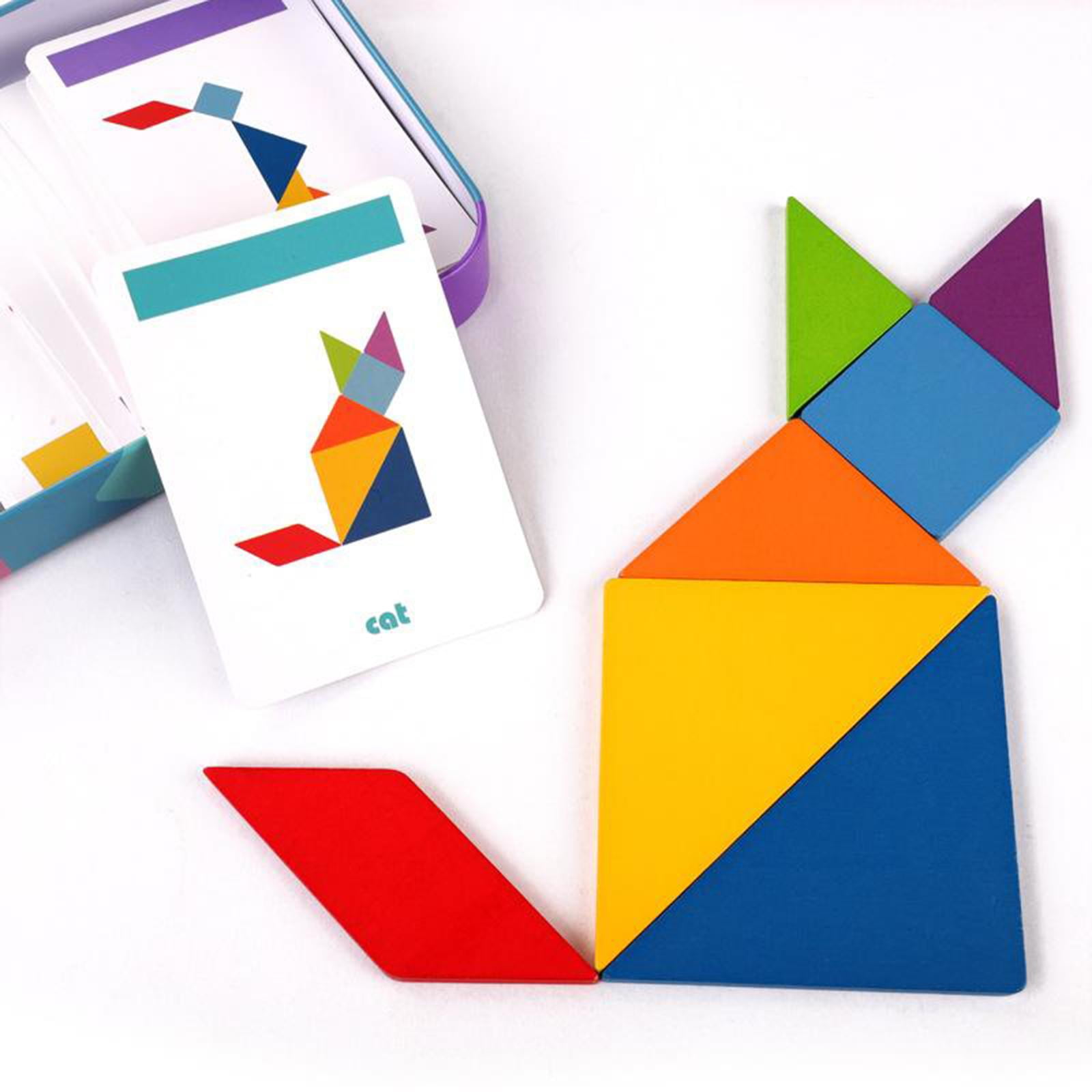 Tangram Puzzle Brain Teaser Pattern Block Toy Gift Portable