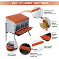 thumbnail image 6 of Garvee Rollaway Chicken Nesting Box – 3-Compartment Metal Hen Laying Nest with Galvanized Pull-Out Egg Collection, Ventilated Waterproof Roof, Wall or Floor Mount, Easy Clean – Orange, 6 of 8