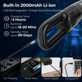 thumbnail image 4 of FLORAY Cordless Handheld Car Vacuum Cleaner, Portable Car Vacuum with Reusable HEPA Filter & 5 Attachments, Black, 4 of 7