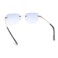 thumbnail image 4 of Rhinestone Jewel Stud Metal Rimless Bevel Lens Rectangle Sunglasses Gold - Blue, 4 of 4