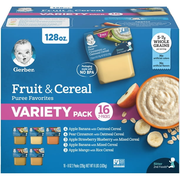 Gerber 2nd Foods Baby Food Fruit &amp; Cereal Puree Favorites
