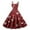 Deep Red, variant on Valentines Day Sleeveless A-line Dress with Heart Print Adjustable Straps Lightweight Evening Prom Party Dress Vermilion L