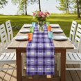 thumbnail image 4 of Table Runners 70 Inches Long Dress Scarves, Purple Plaid Farmhouse Coffee/Dining/Kitchen Table Decor, Holiday Table Runner, Modern Art Checkered Farmhouse 13x70 Inch, 4 of 9