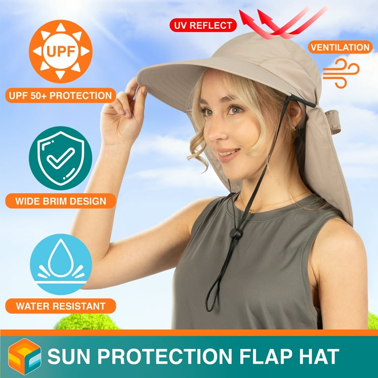 2 Pack Sun Hat UPF 50+ Wide Brim and Ponytail Hole, Hiking Safari Hat with Neck s-l400.jpg main image 4