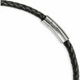 thumbnail image 3 of Stainless Steel Brushed Black Ip-Plated Leather & Rubber Necklace Made In China -Jewelry By Sweet Pea, 3 of 7