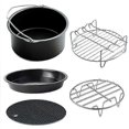 thumbnail image 3 of 2pcs Air Fryer Rack Stainless Steel 7.8inch Holder XL Air Fryer Accessories, Multi-purpose Double Layer Rack with 5 Barbecue Sticks for Most 5.3-5.8 Q, 3 of 4