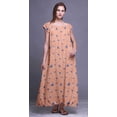 thumbnail image 2 of Bimba Printed Long Maxi Dress For Women Rayon Sleepwear Short Sleeve Nightgown, 2 of 4