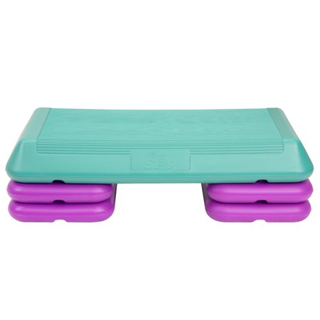 The Step Original Circuit Size Aerobic Platform with Grey Nonslip Platform and Four Original Black Risers
