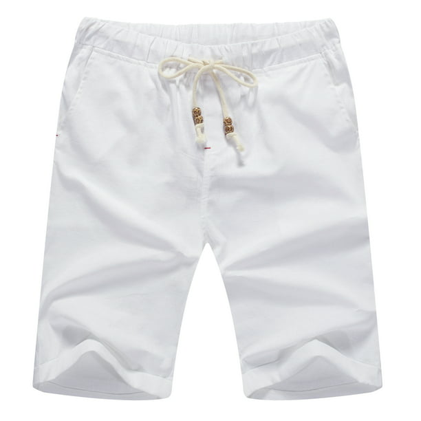 JWD Men’s Linen Shorts Casual Drawstring Summer Beach Shorts US Large ...
