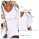thumbnail image 5 of Blusa blanca con escote en V y mangas con volantes para mujer, estilo casual, elegante y veraniego, 5 of 6