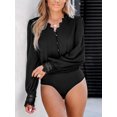 thumbnail image 4 of Cupshe Women's Scalloped Lace V-Neck Cheeky Bodysuit, 4 of 5