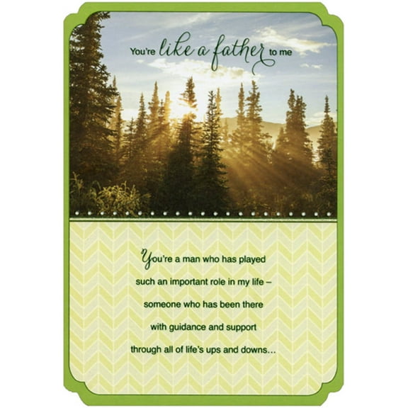 Designer Greetings Sunbeam Shining Through Tall Evergreens You're Like a Father Birthday Card