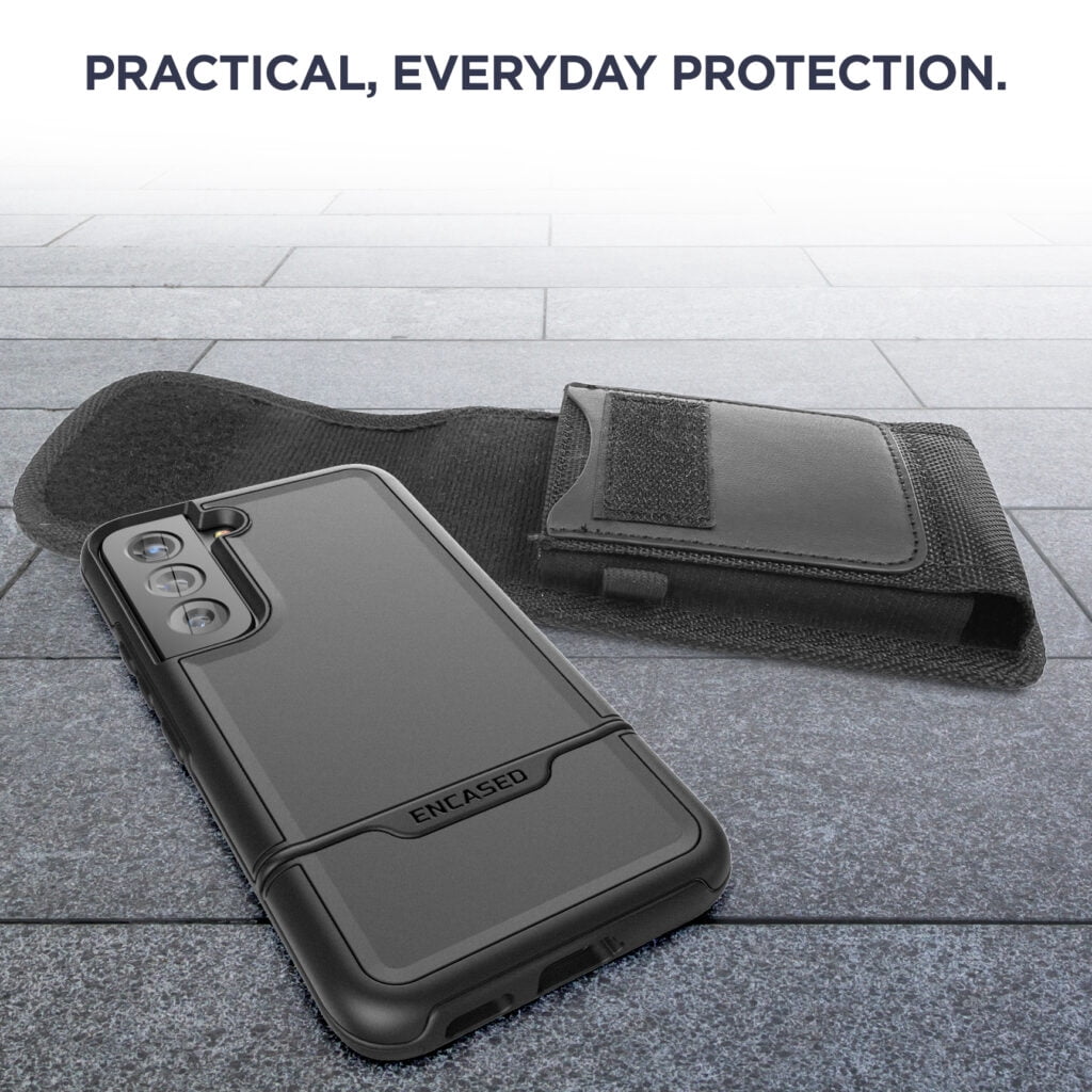 Encased Nylon Holster & Rebel Case Compatible with Samsung Galaxy S22 Plus Belt Clip Case and Pouch