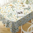 thumbnail image 3 of Oval Floral Tablecloth 60 x 84 inches, Yellow Floral Watercolor Table Cloth, Waterproof Wrinkle Resistant Tablecloth, Spring Summer Decoration for Holiday Kitchen Dining Room, 3 of 6